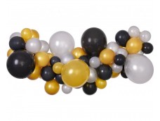 Balonu virtene pērļu balta/zelta, melna, (DIY)