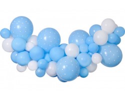 Balonu virtene maigi zila/balta 65 baloni un lentīte (DIY)