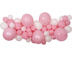 Balonu virtene maigi rozā/balta 65 baloni un lentīte (DIY)