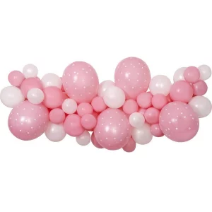 Balonu virtene maigi rozā/balta 65 baloni un lentīte (DIY)