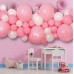 Balonu virtene maigi rozā/balta 65 baloni+lentīte (DIY)