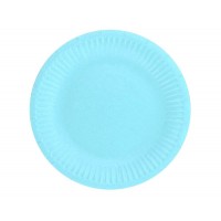 Papīra šķīvis, zils - 18cm (6 gab.)