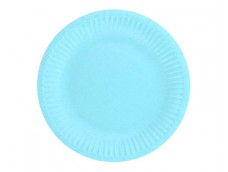 Papīra šķīvis, zils - 18cm (6 gab.)