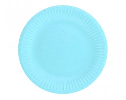 Papīra šķīvis, zils - 18cm (6 gab.)