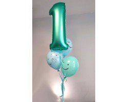 Cipars L, Smart trīs apdrukas balonu pušķī