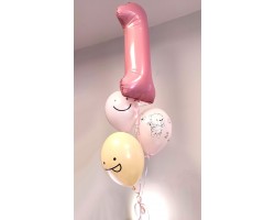 Cipars XL trīs apdrukas balonu pušķī Cipars XL trīs apdrukas balonu pušķī