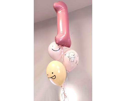 Cipars XL trīs apdrukas balonu pušķī
