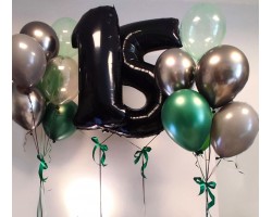 Cipari XXL un  2 septiņu balonu pušķi