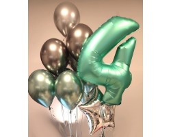 Cipars L, Smart  ar zvaigzni un deviņu hroma balonu pušķis 