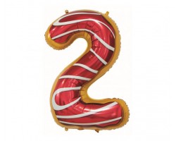 Folijas balons 78cm L - cipars 2, kūciņa Folijas balons 78cm L - cipars 2, kūciņa
