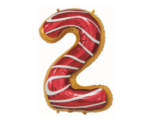 Folijas balons 78cm L - cipars 2, kūciņa