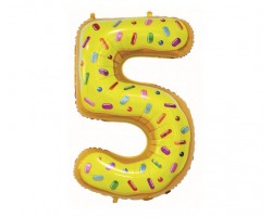 Folijas balons 78cm L - cipars 5, kūciņa