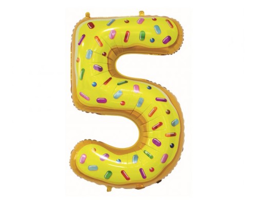 Folijas balons 78cm L - cipars 5, kūciņa