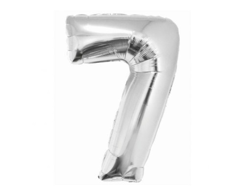 Folijas balons 76cm L - cipars 7, SMART, sudraba
