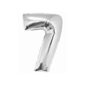 Folijas balons 76cm L - cipars 7, SMART, sudraba Folijas balons 76cm L - cipars 7, SMART, sudraba