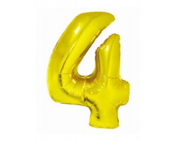 Folijas balons 76cm L - cipars 4, SMART, zelta