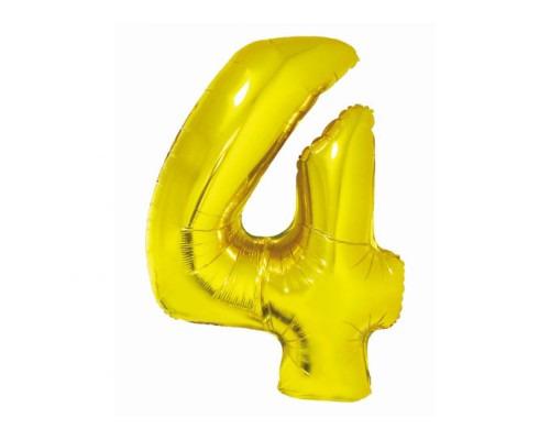 Folijas balons 76cm L - cipars 4, SMART, zelta