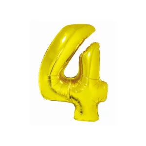Folijas balons 76cm L - cipars 4, SMART, zelta Folijas balons 76cm L - cipars 4, SMART, zelta