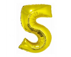 Folijas balons 76cm L - cipars 5, SMART, zelta