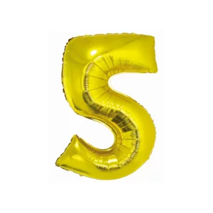 Folijas balons 76cm L - cipars 5, SMART, zelta Folijas balons 76cm L - cipars 5, SMART, zelta