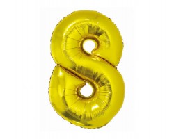 Folijas balons 76cm L - cipars 8, SMART, zelta