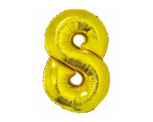 Folijas balons 76cm L - cipars 8, SMART, zelta
