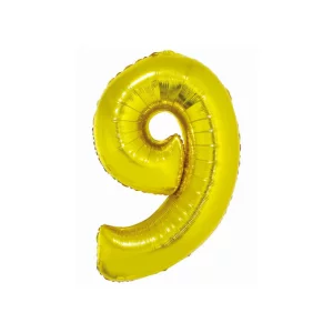 Folijas balons 76cm L - cipars 9, SMART, zelta Folijas balons 76cm L - cipars 9, SMART, zelta