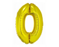 Folijas balons 76cm L - cipars 0, SMART, zelta