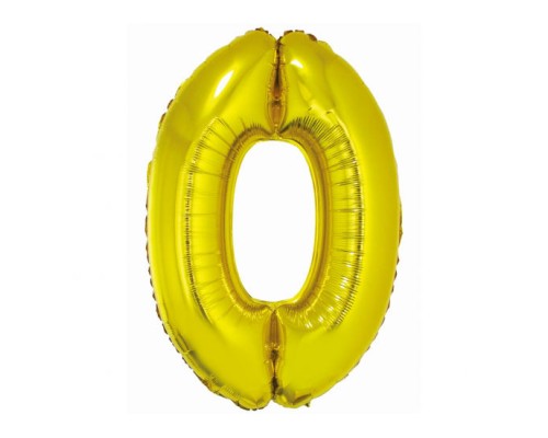 Folijas balons 76cm L - cipars 0, SMART, zelta