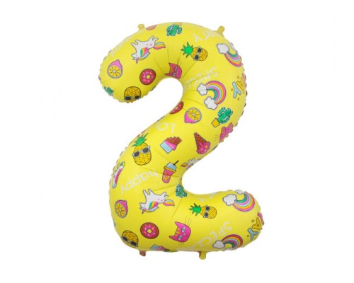 Folijas balons 78cm L - cipars 2, "Special Party"
