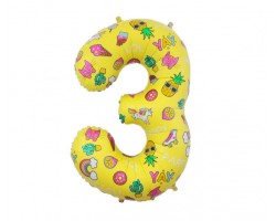 Folijas balons 78cm L - cipars 3, "Special Party" Folijas balons 78cm L - cipars 3, "Special Party"