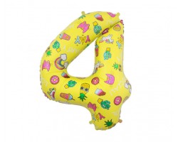 Folijas balons 78cm L - cipars 4, "Special Party"