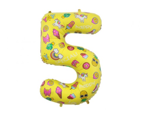 Folijas balons 78cm L - cipars 5, "Special Party"