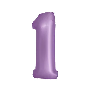 Folijas balons 76cm L - cipars 1, lavandas, matēts