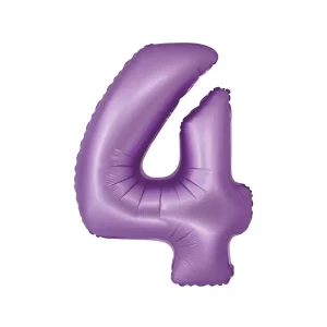Folijas balons 76cm L - cipars 4, lavandas, matēts Folijas balons 76cm L - cipars 4, lavandas, matēts