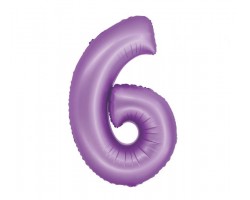 Folijas balons 76cm L - cipars 6, lavandas, matēts Folijas balons 76cm L - cipars 6, lavandas, matēts