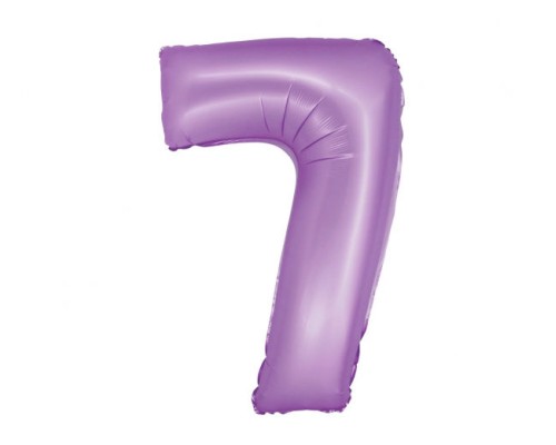 Folijas balons 76cm L - cipars 7, lavandas, matēts