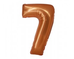 Folijas balons 76cm L - cipars 7, brūns, vara, matēts