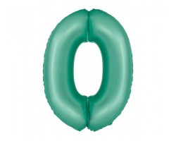 Folijas balons 76cm L - cipars 0, zaļš, mint, matēts