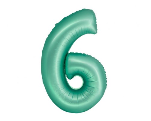 Folijas balons 76cm L - cipars 6, zaļš, mint, matēts