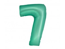 Folijas balons 76cm XL - cipars 7, zaļš, mint, matēts