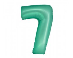 Folijas balons 76cm L - cipars 7, zaļš, mint, matēts
