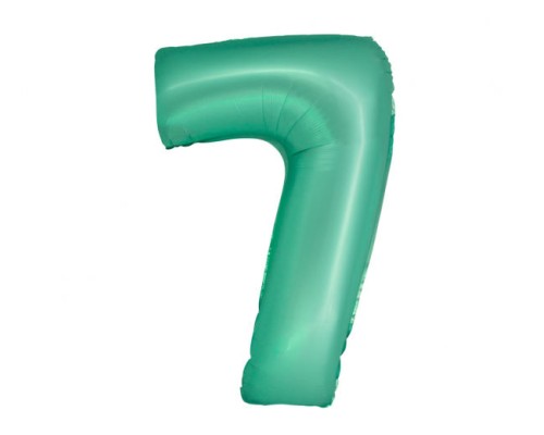 Folijas balons 76cm L - cipars 7, zaļš, mint, matēts