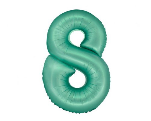 Folijas balons 76cm L - cipars 8, zaļš, mint, matēts
