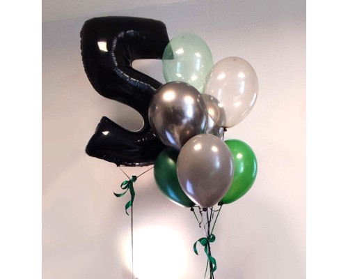 Cipars XXL un septiņu balonu pušķis