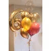 Cipars XL  un deviņu balonu pušķis ar hroma baloniem