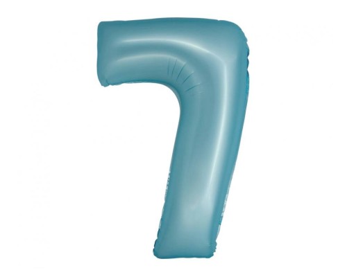 Folijas balons 76cm L - cipars 7, zils, gaiši, matēts