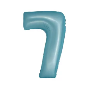 Folijas balons 76cm L - cipars 7, zils, gaiši, matēts Folijas balons 76cm L - cipars 7, zils, gaiši, matēts