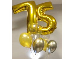 Cipari XL un trīs balonu pušķos 