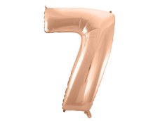 Folijas balons 92cm XXL - cipars 7, zelta, rozā Folijas balons 92cm XXL - cipars 7, zelta, rozā